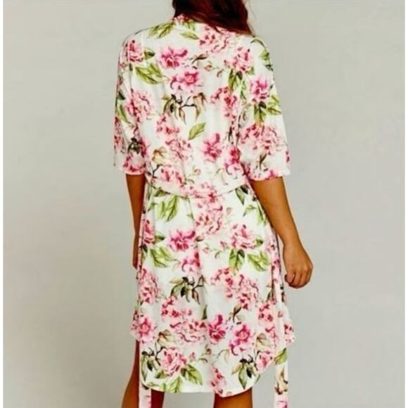 Show Me Your Mumu Womens Floral Kimono Robe O/S Polyester Pink & Green - Picture 6 of 8